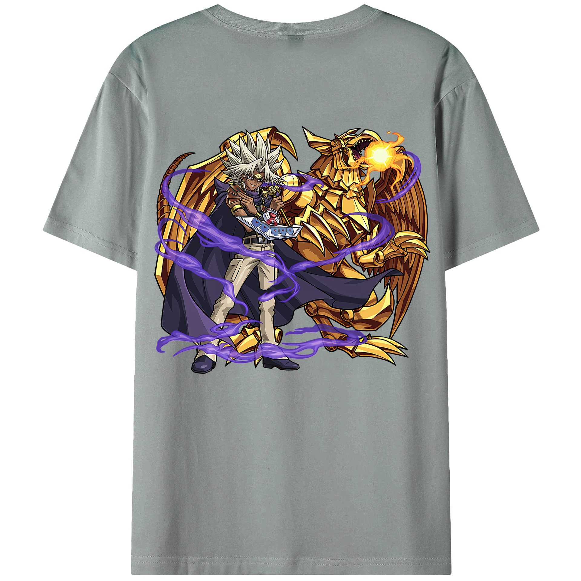 （画像用） 遊☆戯☆王 Yu-Gi-Oh! 綿100％ メンズ半袖Tシャツ（バックプリント） 通気性